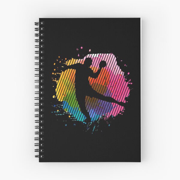 Item preview, Handball player silhouette on colorful background designed and sold by mgoo.