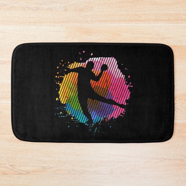 Item preview, Handball player silhouette on colorful background designed and sold by mgoo.