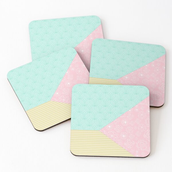 Artikelvorschau, Lotus Rustikale Blumen und Streifen Patchwork Mischmuster entworfen und verkauft von squishyrainbow.