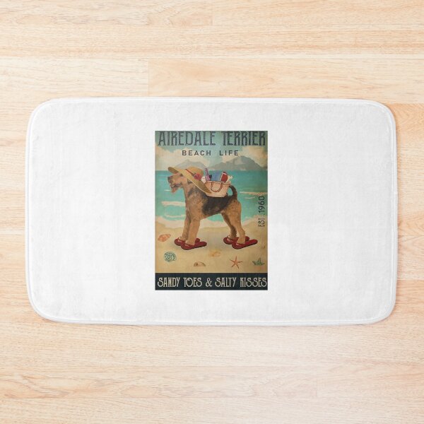 Item preview, Airedale Tearrier Beach Life Sandy Toes And Salty Kisses Poster designed and sold by Wisniewska-03.