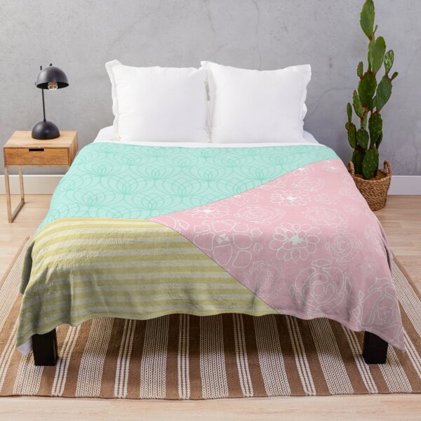 Artikelvorschau, Lotus Rustikale Blumen und Streifen Patchwork Mischmuster entworfen und verkauft von squishyrainbow.