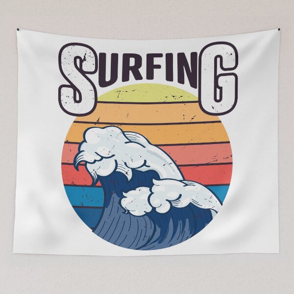 Item preview, surfing, wave, color, rainbow, Vintage designed and sold by Design-dally.