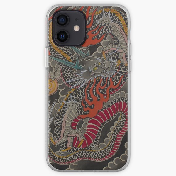 Japanese Irezumi Tattoo Inspired Dragon. iPhone Soft Case