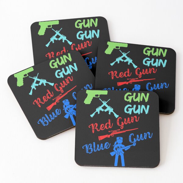 Item preview, One Gun Two Gun Red Gun Blue Gun Fun Sarcastic  designed and sold by WoodburyLake.