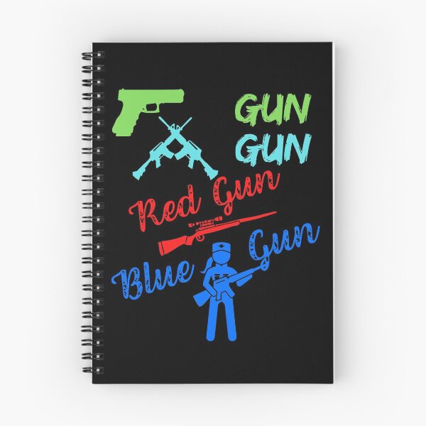 Item preview, One Gun Two Gun Red Gun Blue Gun Fun Sarcastic  designed and sold by WoodburyLake.