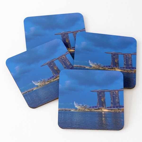 Item preview, Night Photo of Singapore Marina Bay Sands hotel and River, Singapore designed and sold by Artsy Boulevard.