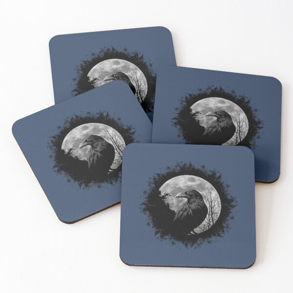 Item preview, Mystic Black Crow Artwork Full Moon Raven designed and sold by Skizzenmonster.