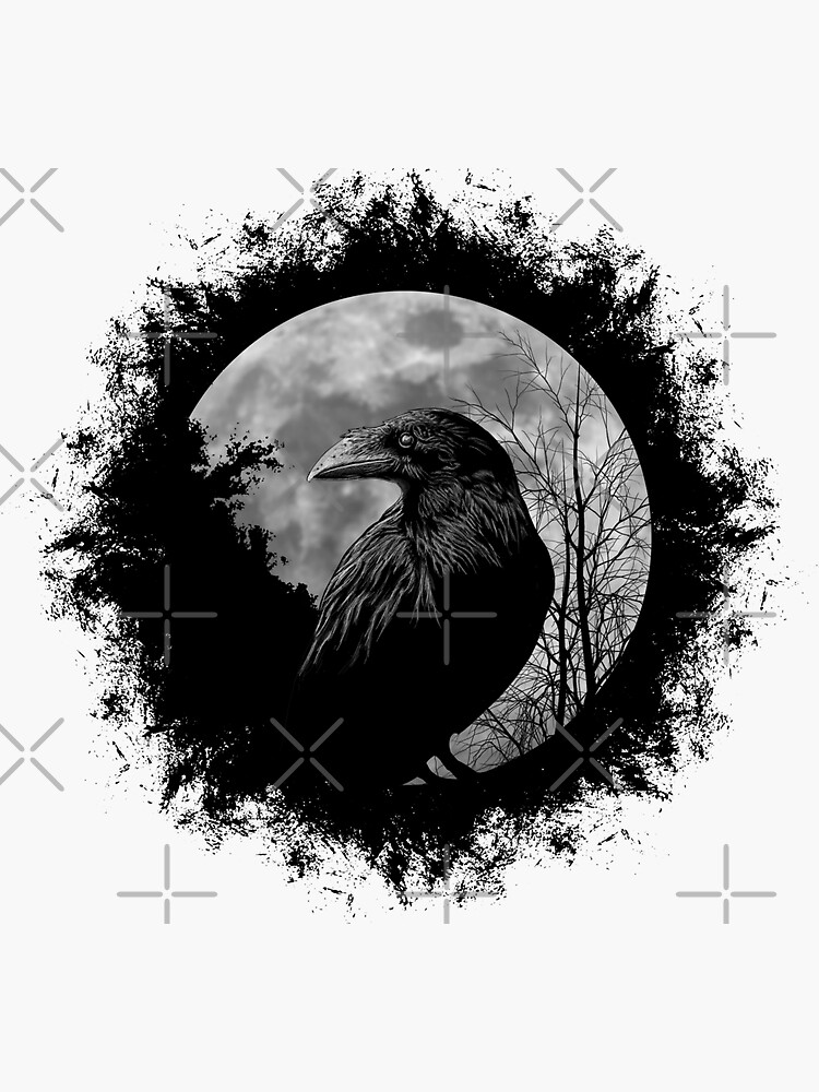 : Gothic Raven Red Moon Black Crow T-Shirt : Clothing, Shoes &  Jewelry