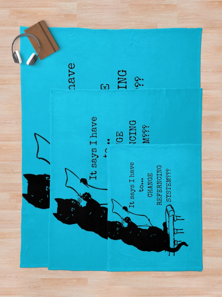 Thumbnail 5 of 6, Throw Blanket, Academic Cat Change Reference System Funny designed and sold by DesignsofNote.