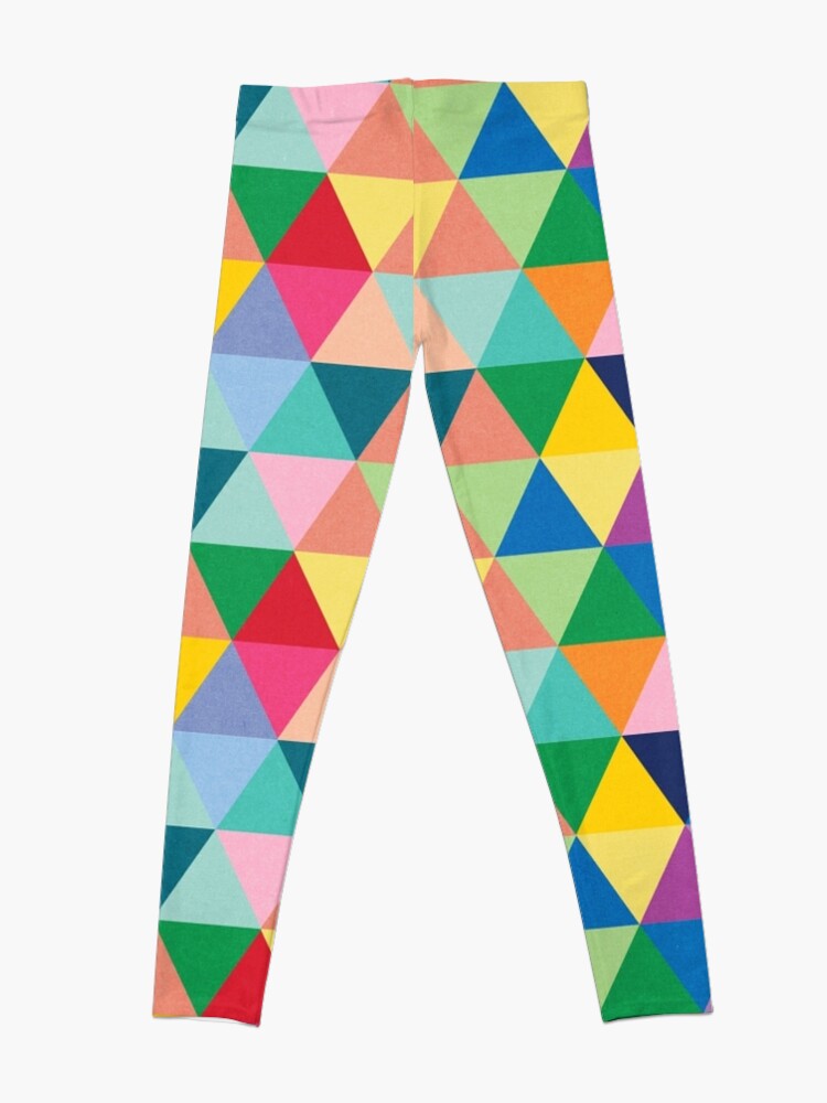 Thumbnail 4 of 5, Leggings, Colorful Geometric - Triangles designed and sold by pugmom4.