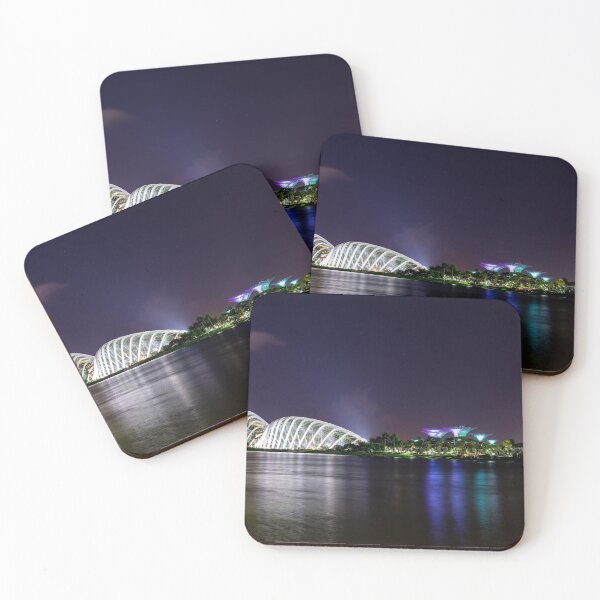 Item preview, Night long exposure photo of singapore river, Flower Dome, Cloud Forest and Gardens by the bay, Singapore designed and sold by Artsy Boulevard.