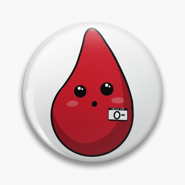 Item preview, O- Blood Type Indicator Pin designed and sold by JadeGDesign.