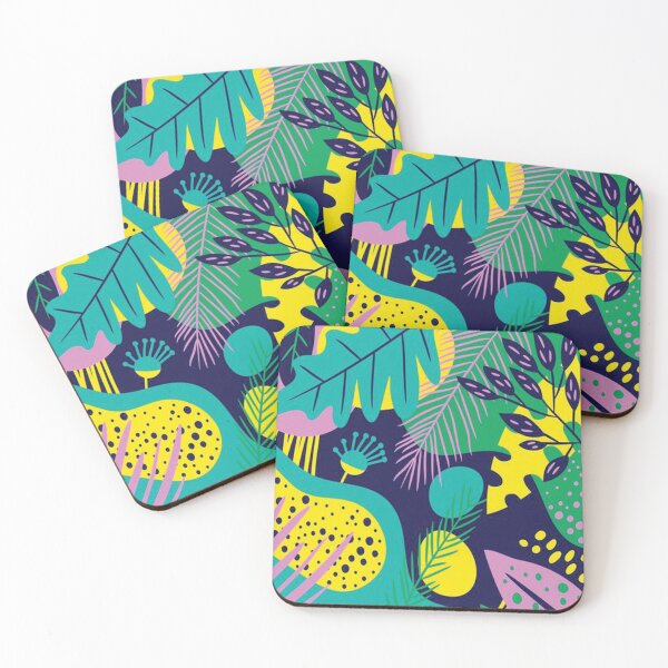 Item preview, Green Neon Abstract Leaves designed and sold by cutehappiness.