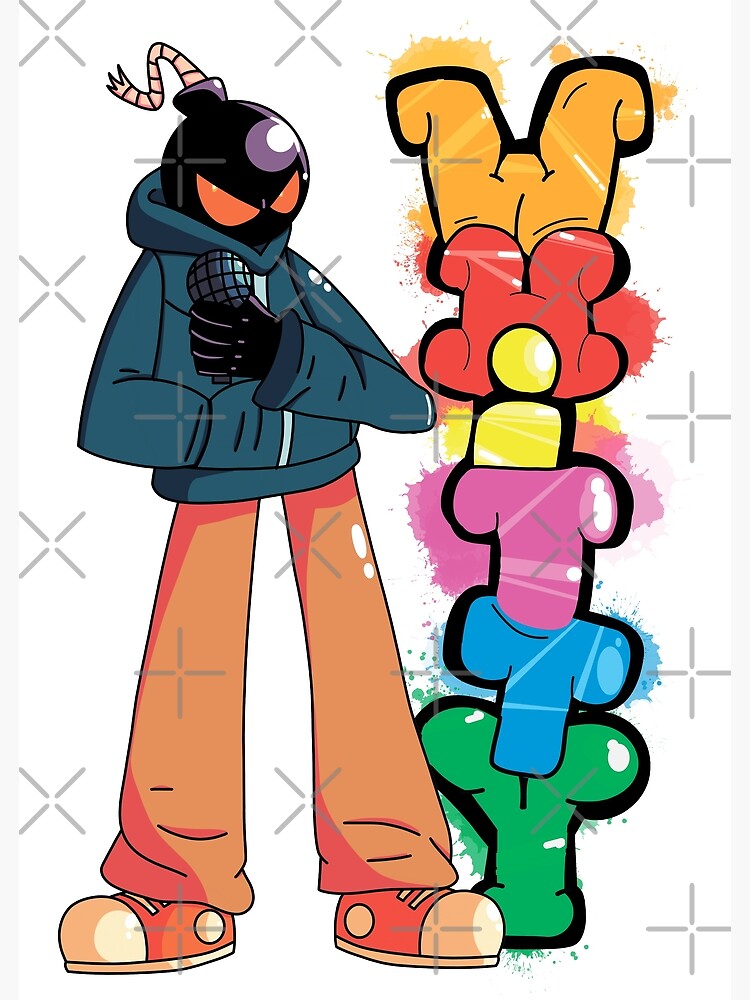 "Whitty mod character with graffiti (Friday Night Funkin Vs Whitty)" Poster by AbrekArt Redbubble