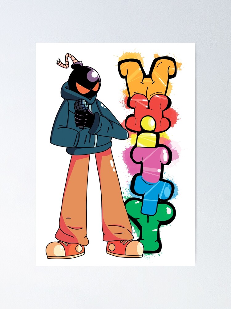Whitty Mod Character With Graffiti Friday Night Funkin Vs Whitty Poster For Sale By Abrekart Redbubble