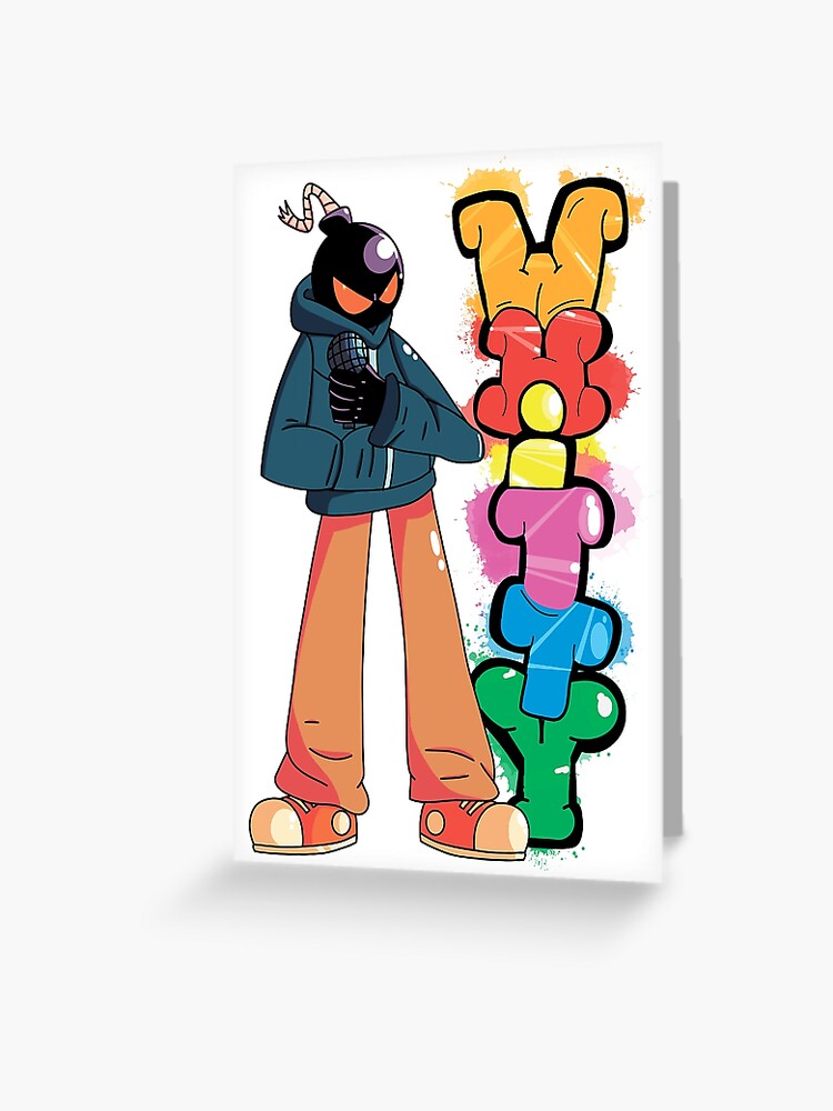 Whitty Mod Character With Graffiti Friday Night Funkin Vs Whitty Greeting Card By Abrekart Redbubble