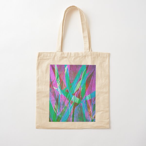 Bamboo: blues, greens and mauve Cotton Tote Bag