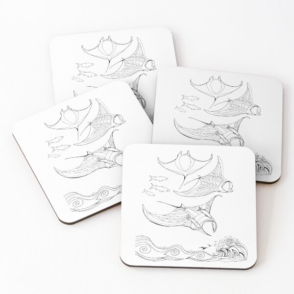 Item preview,  Manta Rays Linedrawing Design designed and sold by Marleen Paddy Visser.