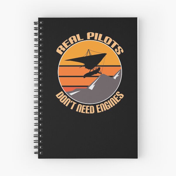 Item preview, Real Pilots Don't Need Engines - Hang Glider over Mountain Graphic designed and sold by WilsonCreekArts.