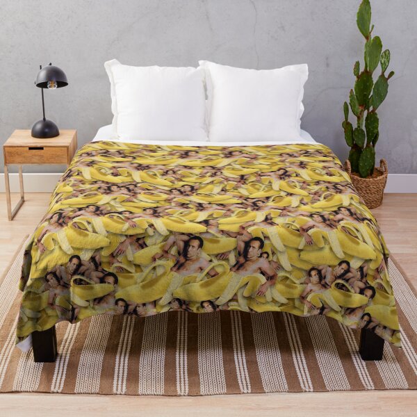 Vista previa del artículo con la obra «Patrón de plátano de Nicolas Cage», diseñado y vendido por patternarium.