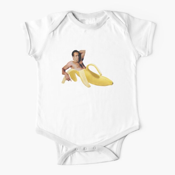 Nicolas Cage Banana Pattern Short Sleeve Baby One-Piece