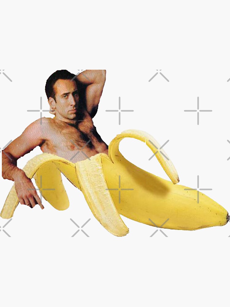 Thumbnail 3 of 3, Sticker, Nicolas Cage Banana Pattern designed and sold by patternarium.