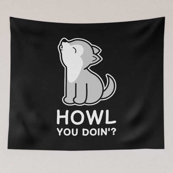 Item preview, Howl You Doin'? Cute wolf howling designed and sold by TashaVector.