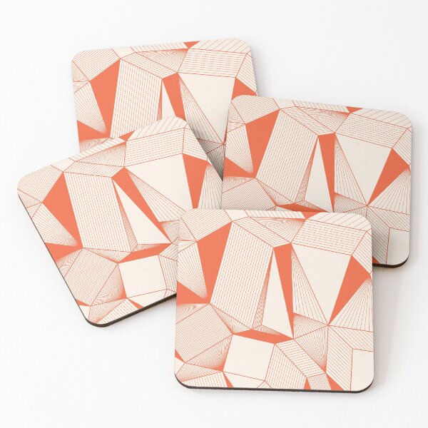 Item preview, Geometric simple background of red lines and triangles on a beige background designed and sold by parkinsmack.