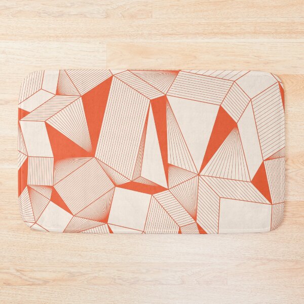 Item preview, Geometric simple background of red lines and triangles on a beige background designed and sold by parkinsmack.