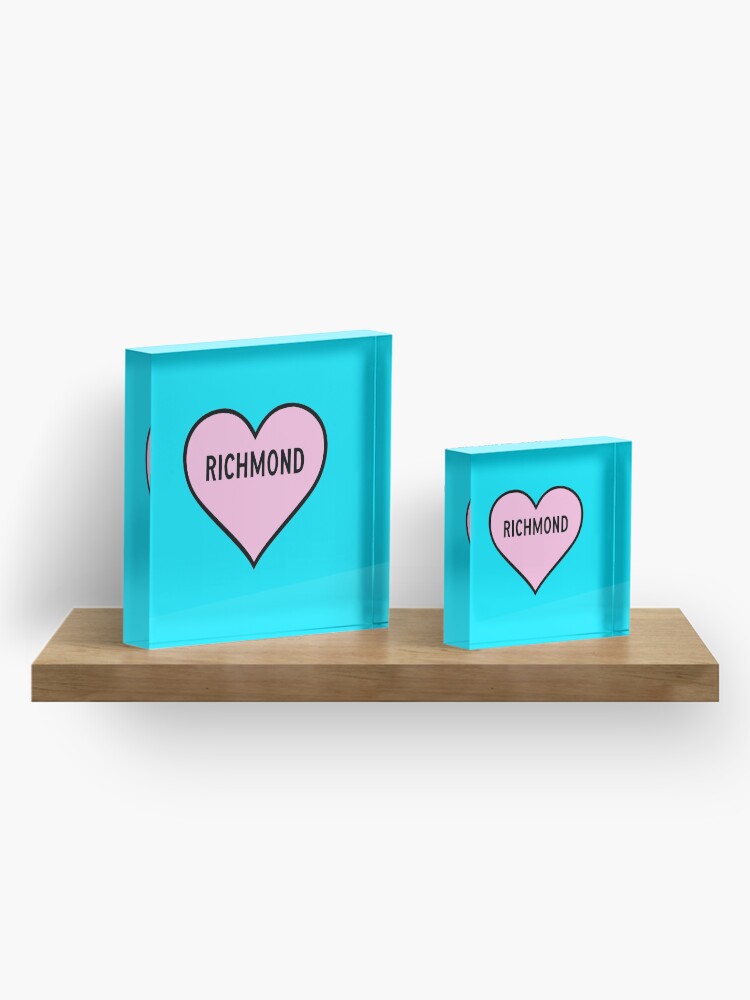 Alternate view of I Love Richmond Cute Light Pink Heart Shape Richmond City Lover Valentine Gift Acrylic Block