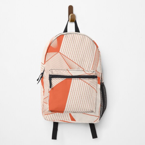 Item preview, Geometric simple background of red lines and triangles on a beige background designed and sold by parkinsmack.