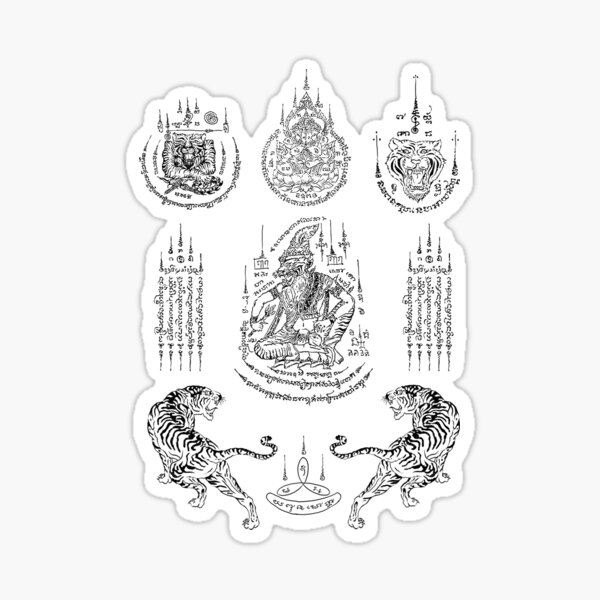 Sak Yant Traditional Thai Tattoo V01 Sticker