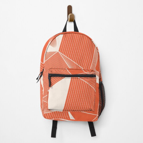 Item preview, Geometric simple background of beige lines and triangles on a red background designed and sold by parkinsmack.