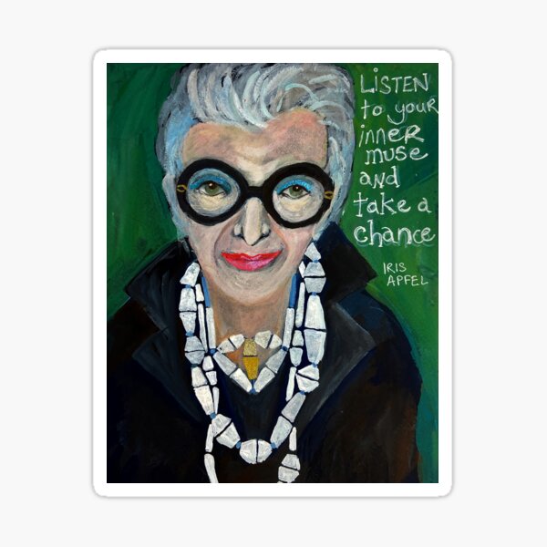 A portrait of Iris Apfel Sticker