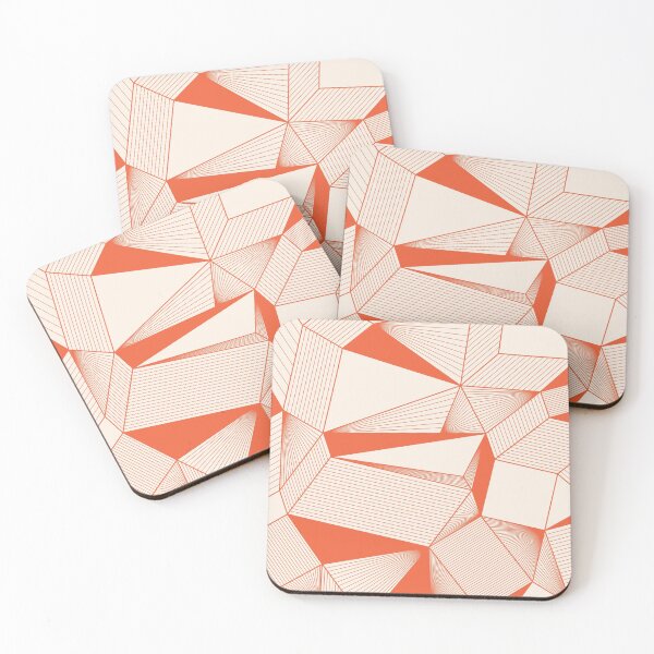 Item preview, Geometric simple background of red lines and triangles on a beige background designed and sold by parkinsmack.