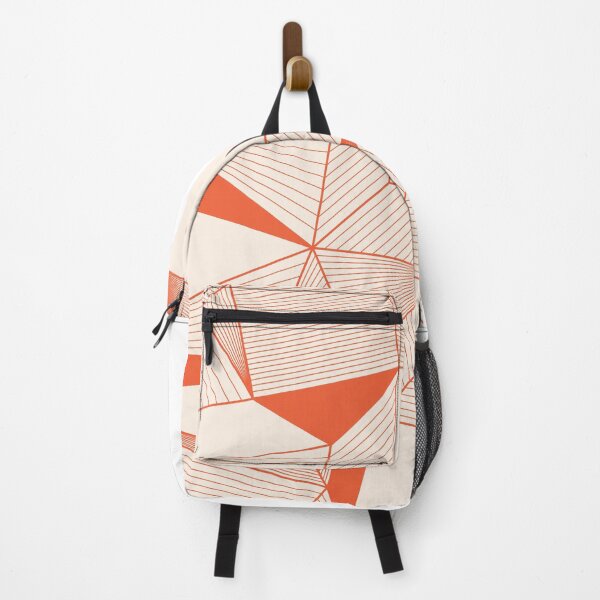 Item preview, Geometric simple background of red lines and triangles on a beige background designed and sold by parkinsmack.