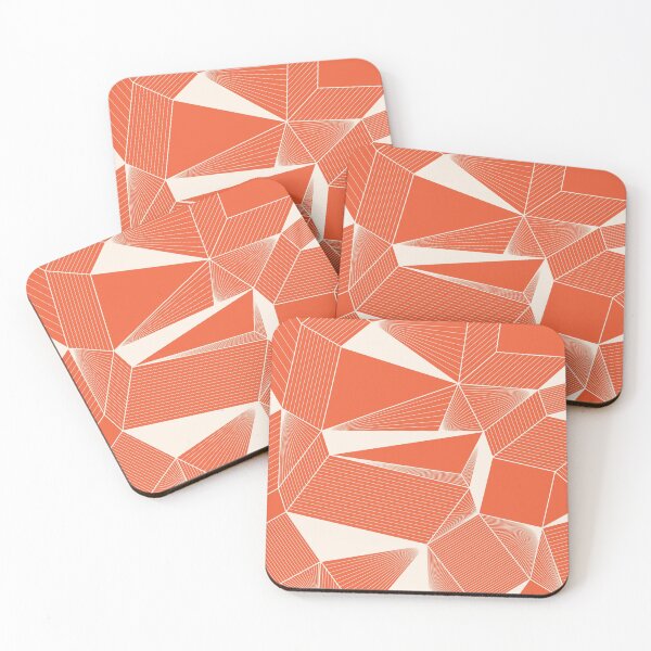 Item preview, Geometric simple background of beige lines and triangles on a red background designed and sold by parkinsmack.