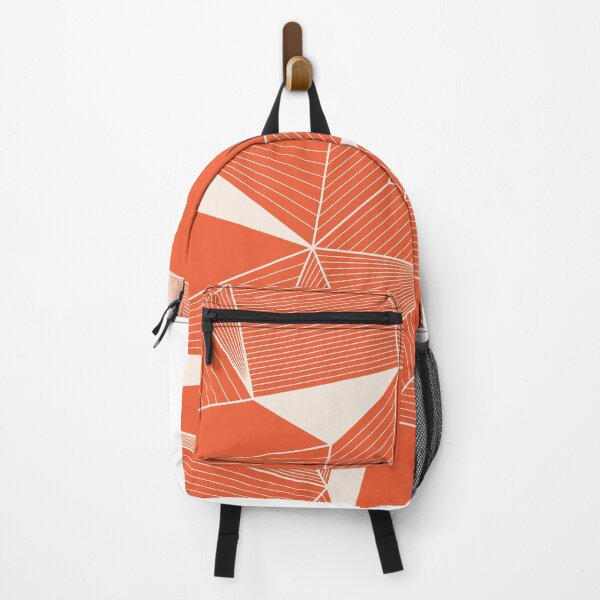 Item preview, Geometric simple background of beige lines and triangles on a red background designed and sold by parkinsmack.