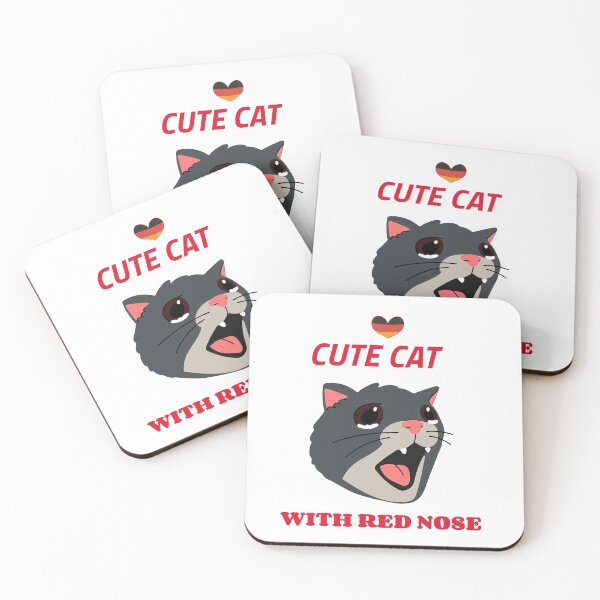 Item preview, Cute Cat With Red Nose designed and sold by Shilpa Gupta.