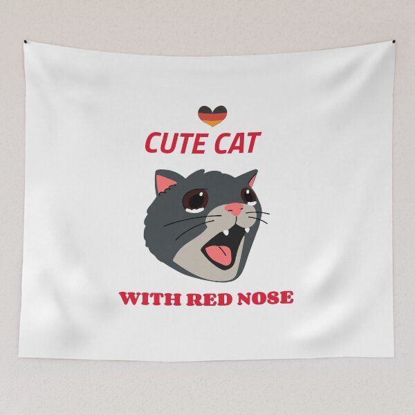Item preview, Cute Cat With Red Nose designed and sold by Shilpa Gupta.