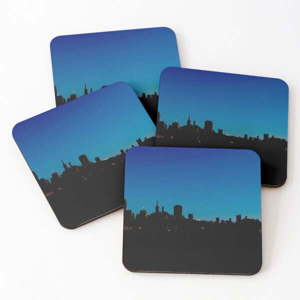 Item preview, Stunning view of the silhouette of the San Francisco Bay skyline during a beautiful and dramatic sunset designed and sold by Artsy Boulevard.