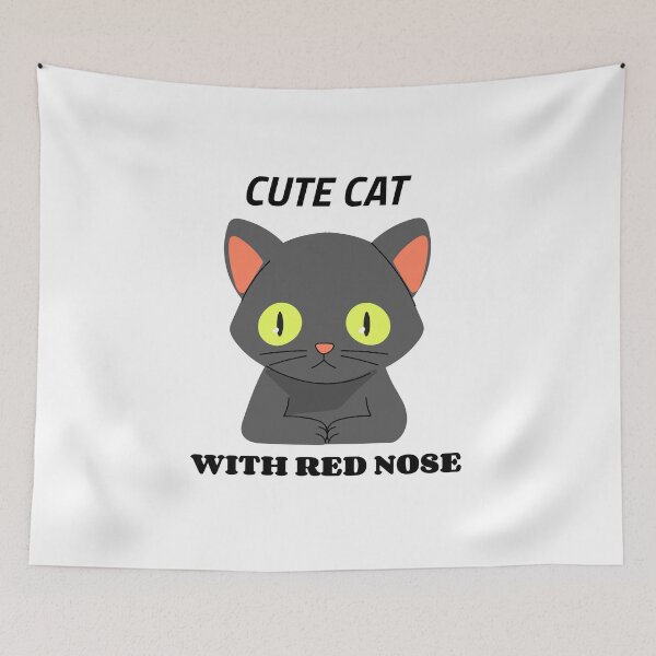 Item preview, Cute Cat With Red Nose designed and sold by Shilpa Gupta.