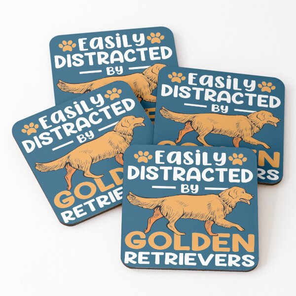 Item preview, Easily Distracted By Golden Retrievers designed and sold by S Cube Design.