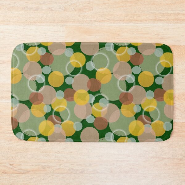 Item preview, Retro bubble pattern in sage green, curry yellow, brown, mint designed and sold by Ninaeva.