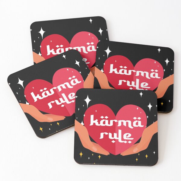 Item preview, Karma Rule - Hebrew Style Love Heart Cupping Hands - Red on Black designed and sold by NoMatterLab.