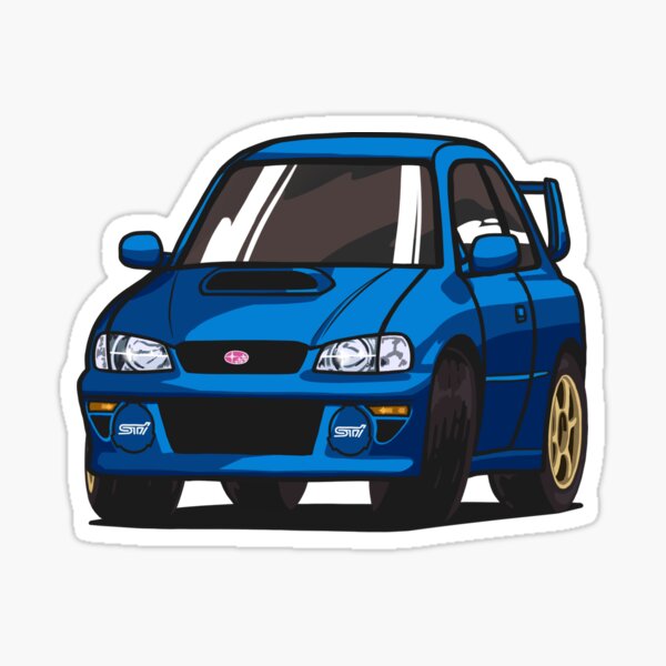 Impreza Wrx Sti 22b Gc8 Chibi Sticker By Artbyshine Redbubble