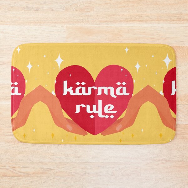 Item preview, Karma Rule - Hebrew Style Love Heart Cupping Hands - Red on Yellow designed and sold by NoMatterLab.