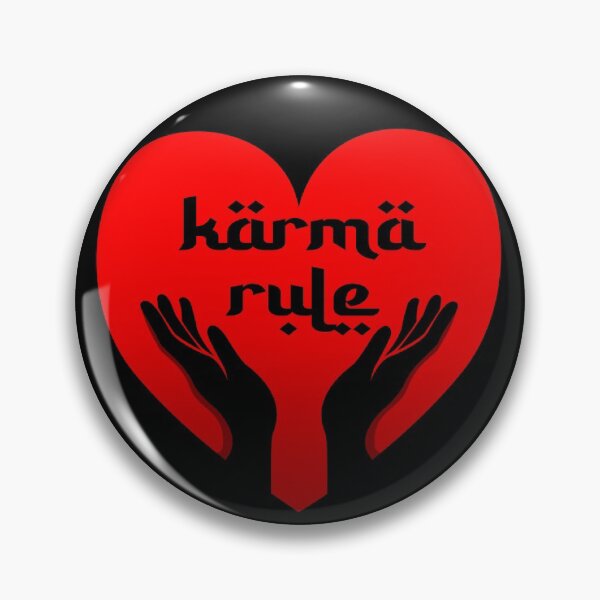 Item preview, Karma Rule - Hebrew Style Love Heart Hands - Red on Black designed and sold by NoMatterLab.