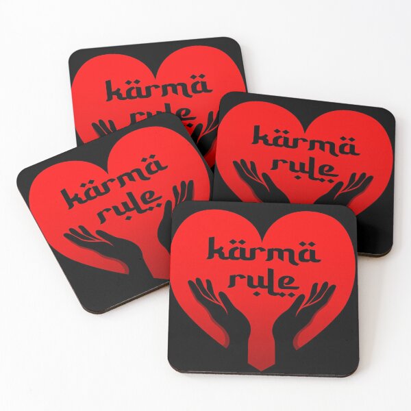 Item preview, Karma Rule - Hebrew Style Love Heart Hands - Red on Black designed and sold by NoMatterLab.