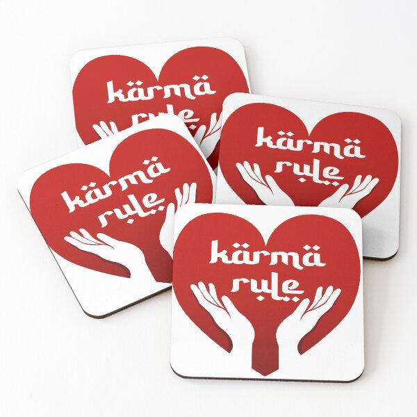 Item preview, Karma Rule - Hebrew Style Love Heart Hands - Red on White designed and sold by NoMatterLab.